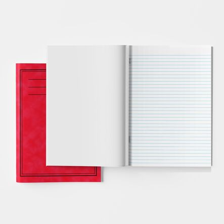 A4 Exercise Book 8mm Alternate Ruled \/ Plain Red 64pg 50pk  hi\-res
